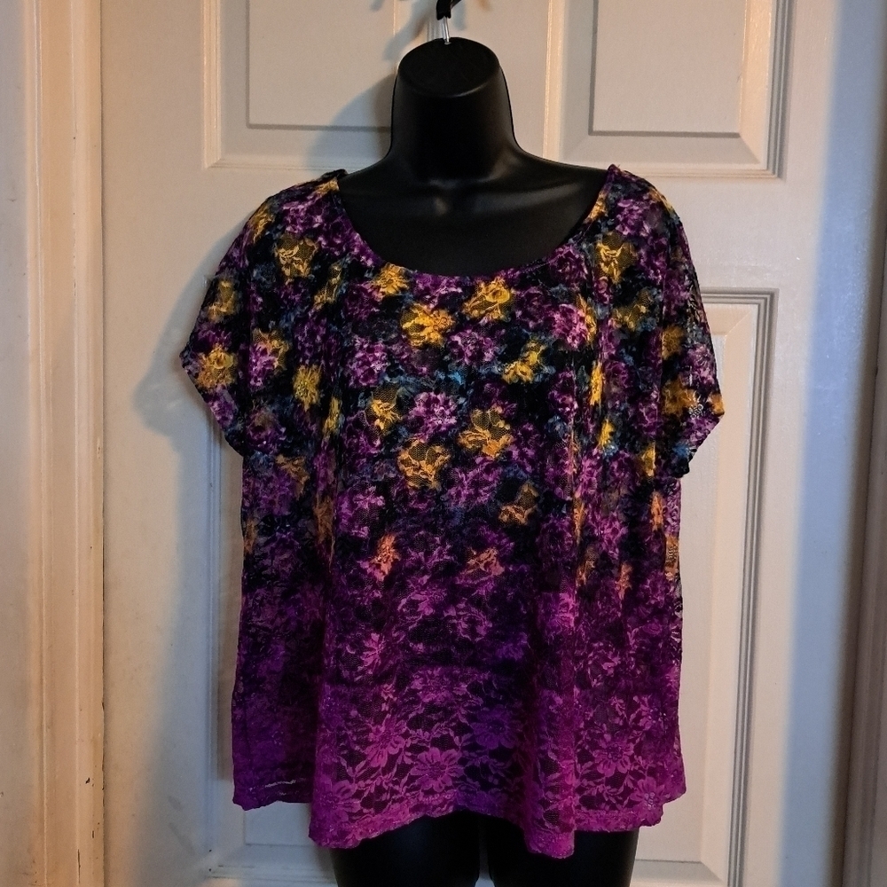 Massimo sheer floral blouse size XL A-20  5/$25